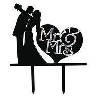 Ecape Sweet Heart Wedding Cake Topper Bride and Groom Bridal Cake Toppers Couple Cake Toppers with Art Words Mr... N15