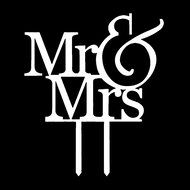 Ecape Sweet Heart Wedding Cake Topper Bride and Groom Bridal Cake Toppers Couple Cake Toppers with Art Words Mr... N16