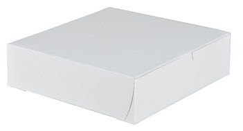 Southern Champion Tray 0953 Premium Clay-Coated Kraft Paperboard White Non-Window Lock Corner Bakery Box, 9" Length...