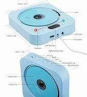 ECHLIFE Latest Wall-mounted Bluetooth Hi-Fi CD Music Player with Remote Control, USB, TF Card, AUX In and Digital... N4