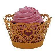 Oksale 25Pcs Christmas Lace Laser Cut Hollow Cup Muffin Holder Cake Paper Case Wraps Cupcake Wrapper for Wedding... N4