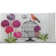 Paperproducts Design Passerines Vintage Birdcage Rectangular Glass Decorator Plate, 10.25 x 5-Inch