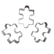 Yunko 3pcs Jigsaw Puzzle Stainless Steel Cookie Cutter Fondant Cutter Cake Decorating Tools