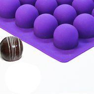 Truffly Made. XL Round Chocolate Truffle, Jelly and Candy Mold, 35 cavities, One step candy pop-out N5