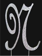 21 Silver Rhinestone Crystal Cake Topper Silver, Gold Numbers, Letters, Bling Love, Wedding, Birthday, Anniversary... N2