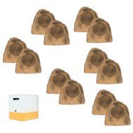 Acoustic Audio B8RS Brown 4800 Watts Outdoor Weatherproof 8" Rock Speakers 6 Pair Pack with Wire B8RS-6PRW