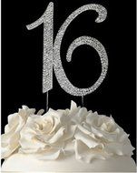 21 Silver Rhinestone Crystal Cake Topper Silver, Gold Numbers, Letters, Bling Love, Wedding, Birthday, Anniversary... N6
