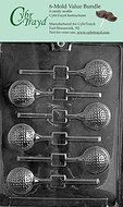 CybrTrayd S071-6BUNDLE Golf Ball Lolly Chocolate Candy Mold with Exclusive Copyrighted Chocolate Molding Instructions