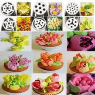 Full Model Russian Piping Tips Set 63 Nozzles + 100 Pastry Bags + 2 Tri-Color Coupler + 2 Tip Brush + 100 Disposable... N2