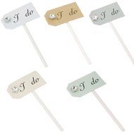 Paper Star I do Cake Topper Cupcake Pick Wedding Party Decor Pack of 10 - Beige N18