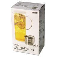 FORLIFE LUCENT Glass Iced Tea Jug with Capsule Infuser, 48-Ounce, Charcoal N16