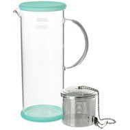 FORLIFE LUCENT Glass Iced Tea Jug with Capsule Infuser, 48-Ounce, Charcoal N17