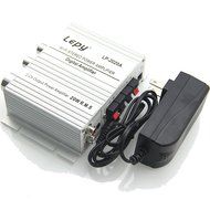 Digphone Silver Lepy LP-2020A 20WX2 Mini HIFI Stereo Audio Amplifier AMP With 13.5V 3A Power Supply N2