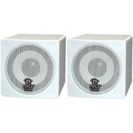 PYLE HOME PCB3WT 3" 100-Watt Mini-Cube Bookshelf Speakers (White) PET2