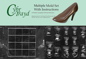 Cybrtrayd BUN-M033M035 2-Piece Chess Pieces and Board Chocolate Molds