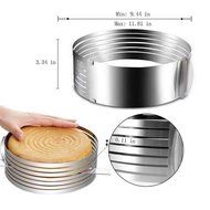 Jiaruo Adjustable Stainless Steel Mousse Mould Layer Cake Slicer Kit