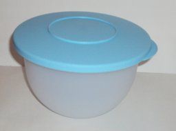 Tupperware Impression 5 Cup Nesting Mixing Bowl White with Blue Seal N2
