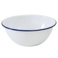 Enamelware Cereal Bowl - Navy Blue / Cream Marble