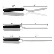 Newcomdigi Angled Icing Spatula Set Stainless Steel Kitchen Cake Spatula Variety Set Pack of 3 (6 inch, 8 inch...