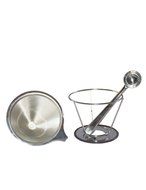 Sykting Pour Over Coffee Filter Cone Stainless Steel Dripper and Scoop with Bag Clip Set Reusable Double Layer... N5