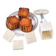 Hleeduo&reg; Mid-Autumn Festival Hand-Pressure Moon Cake Mould With 12 Pcs Mode Pattern For 4 Sets
