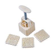 Hleeduo&reg; Mid-Autumn Festival Hand-Pressure Moon Cake Mould With 12 Pcs Mode Pattern For 4 Sets N2
