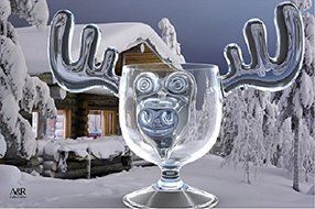 Holiday Glassware Christmas Moose Mug Set of 10 - Safer Than Glass N4