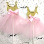 DOOXOO Ballerina Tutus Cake Topper Ballet Cake topper Party Decorations Ballet Party Ballerina Party Girl Party... N4