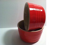 Le Creuset Stoneware Set of Two French Ramekins, 7 3/4 Oz., Chili Red