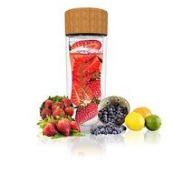Thriveteas &ndash; Double Walled Glass Tea and Coffee Tumbler, Fruit Water Infuser - Glass Bottle with Bamboo Lid -... N2