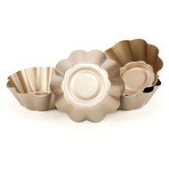 Ezeso 4Pcs Nonstick Ripple Cast Aluminum Egg Tart Mold N4