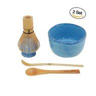 BambooMN Brand - Matcha Bowl Set (Includes Bowl, Rest,Tea Whisk, Chasaku, &amp; Tea Spoon) 1 Set White N15