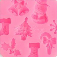 Anyana1 pcs Silicone Fondant Cake Mould DIY Decorating Tools Round Silicone Pink Christmas Style Snowman Christmas... N5