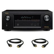 Denon AVR-X2100W 7.2 Channel Full 4K Ultra HD A/V Receiver with Bluetooth and Wi-Fi with a Pair of HDMI Cables