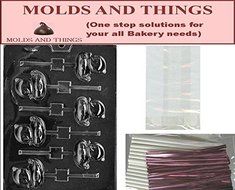 SMALL DUCK Lolly Chocolate Candy Mold With Candy Making Instruction &copy; and set of 50 Lollipop Packaging Kit