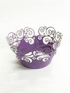 HUAL Cupcake Wrappers 50 Filigree Artistic Bake Cake Paper Cups Wave Lace Laser Cut Liner Baking Cup Muffin Case... N8