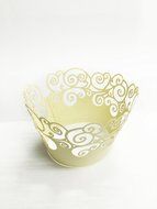 HUAL Cupcake Wrappers 50 Filigree Artistic Bake Cake Paper Cups Wave Lace Laser Cut Liner Baking Cup Muffin Case... N9