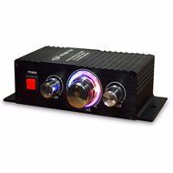 ELEGIANT 12V 2A 15W x 2 HiFi Mini Amplifier with LED Light 2.0 Channel Bass Power AMP for Car Motorbike Home Boat... N4