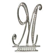 Ivy Lane Design Monogram Crystal Cake Top Letter E, Silver, 4-1/2-Inch N2