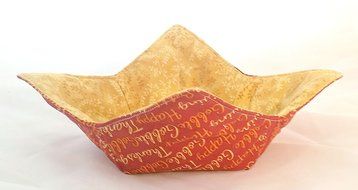 Microwave Bowl Cozy Thanksgiving/Gold Print N3