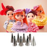 NALATI 8pcs Russian Stainless Steel Tips Tulip Sphere Whip Cream Buttercream Icing Piping Nozzles DIY Baking Tools... N3