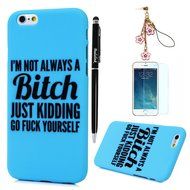 iPhone 6S Case,iPhone 6 Case (4.7") - Candy Color Kidding Words Series Slim Fit Shock-absorption Full Edge Protective...