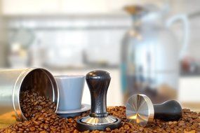 Coffee Tamper 58 Dutch Coffee Co. Premium Design - Espresso Tamper 58mm Stainless Steel Base with Solid Wood Handle... N6