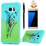 Badalink Galaxy S7 Edge Case Shockproof Drop Protection TPU Bumper Frame + Colorful Painting Hard PC Protective... N47