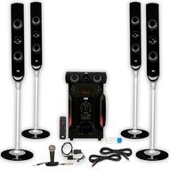 Acoustic Audio AAT1000 Tower 5.1 Speakers with USB Bluetooth Optical Input Mic and 2 Extension Cables N2