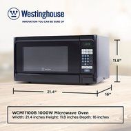 Westinghouse WCM11100W 1000 Watt Counter Top Microwave Oven, 1.1 Cubic Feet, White Cabinet N10