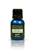 Ready-to-use Metallic Royal Blue 100% Edible Food Paint for Cake and Icing Decoration by Rainbow Dust