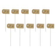 Paper Star I do Cake Topper Cupcake Pick Wedding Party Decor Pack of 10 - Beige N26