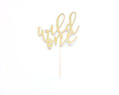 12 Glitter wild one Cupcake Toppers - Any Color