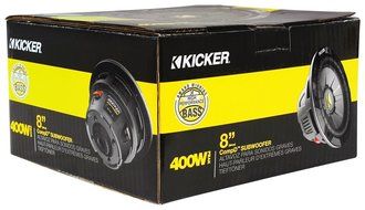 Kicker 40CWD82 CompD 8" 400W 2-Ohm DVC Car Audio Subwoofer+Sealed Sub Enclosure